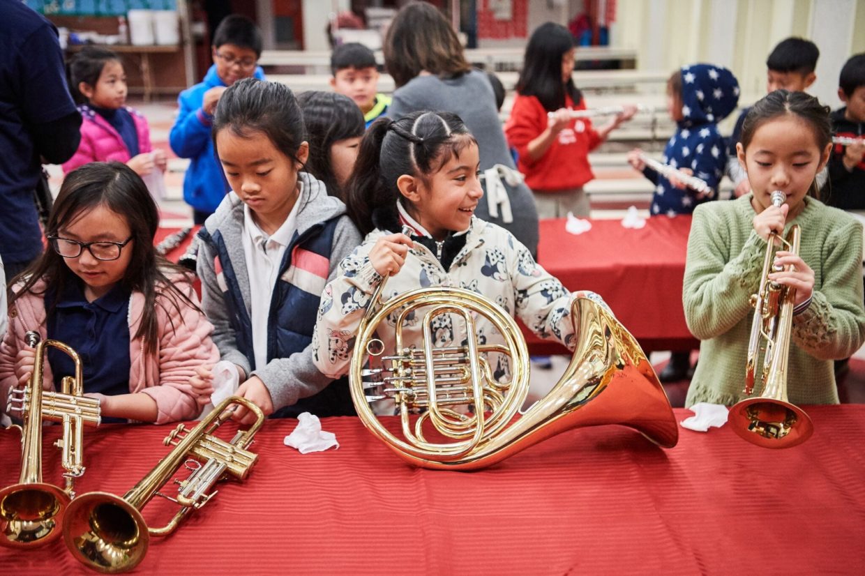 Third grade students at a presentation of Music Mobile™